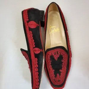 靴 ChristianLouboutin SAKOUETTE MAROC FLAT CHRISTIAN LOUBOUTIN Fabric Sakouette Face Spikes Polka Dot